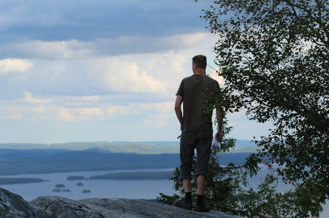 person hiking in nature
