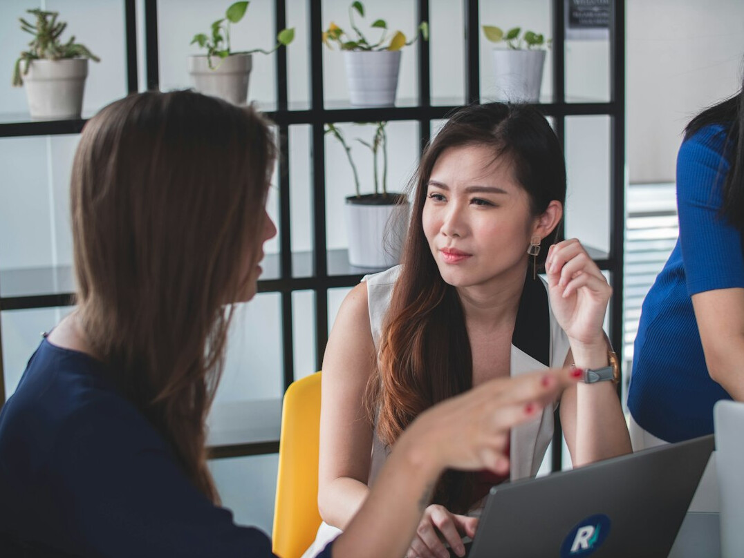 people discussing in meeting